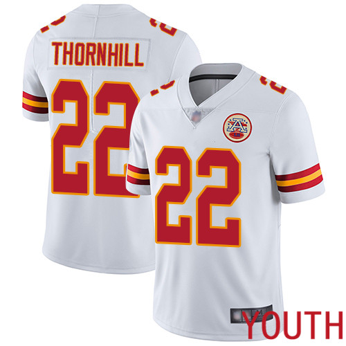 Youth Kansas City Chiefs #22 Thornhill Juan White Vapor Untouchable Limited Player Football Nike NFL Jersey